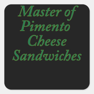 Mäster för Pimento Cheese Sandwiches Funny Golf Fyrkantigt Klistermärke