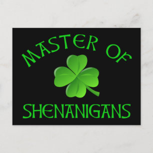 Mäster för Shenanigans Funny St. Patrick's Day Vykort
