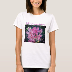 Master Gardener Bright Rosa Oleander Photo Flowers T Shirt