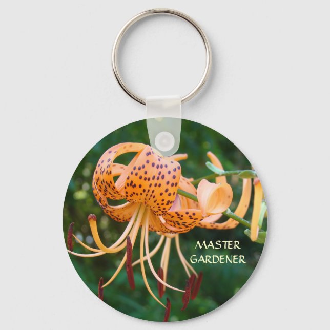 MASTER GARDENER Keychain TIGER LILY FLOWERS Nyckelring (Framsida)