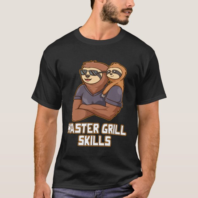 Master Grill Skills Foodie Daddy Food  Dad Chef Gr T Shirt (Framsida)