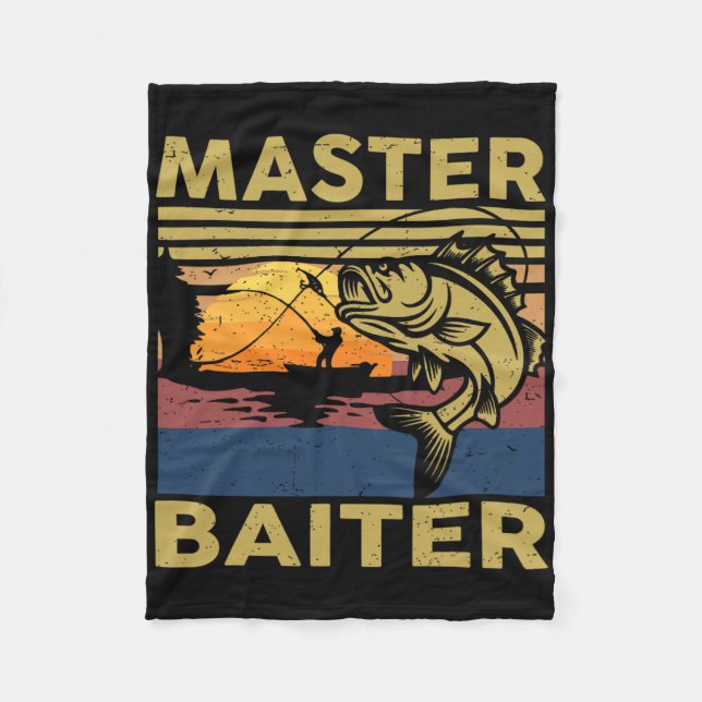 Master Iter Fisketräja Rolig farfar B pappa presen Fleecefilt (Framsidan)