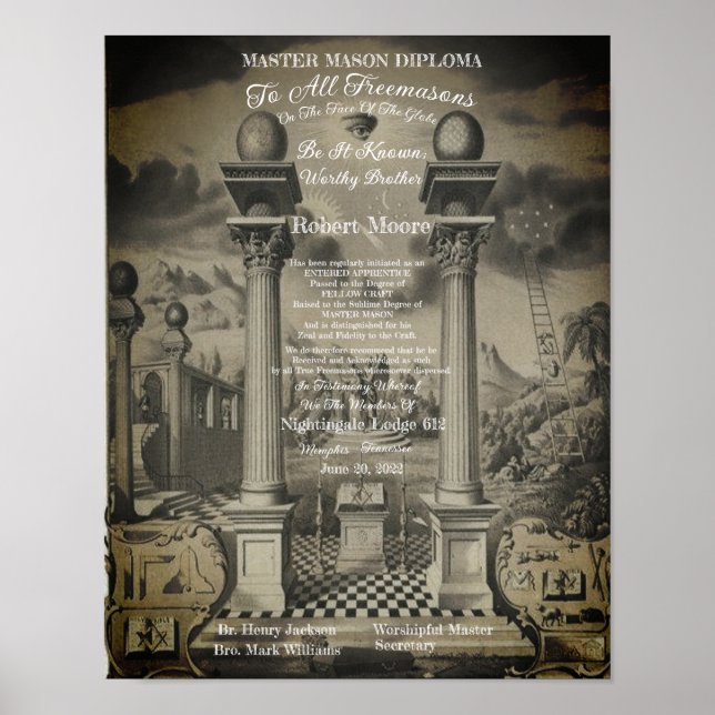 Master Mason Diploma Poster (Framsidan)