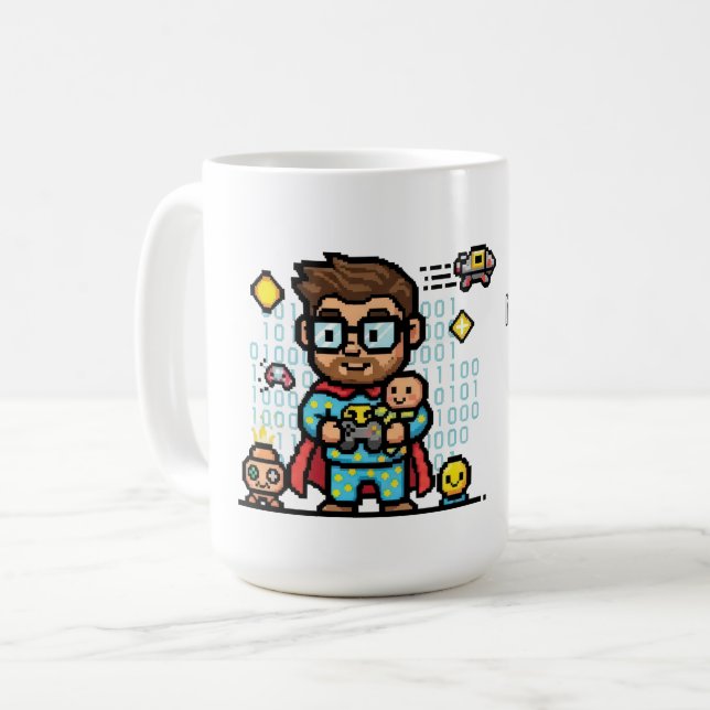 Master of Bytes & Bedtime Geek Dad Kaffemugg (Framsida vänster)