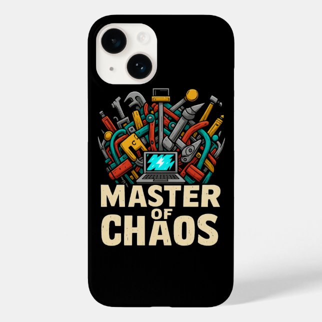 Master of Chaos – Bold Tool Art iPhone 14 Case (Baksida)
