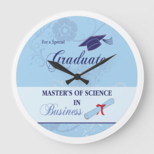 Master of Science in Business Blue med Swirl Stor Klocka