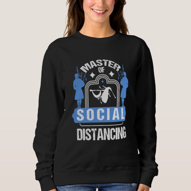 master of social distancing scottish kilt  Bagpipe T Shirt (Framsida)