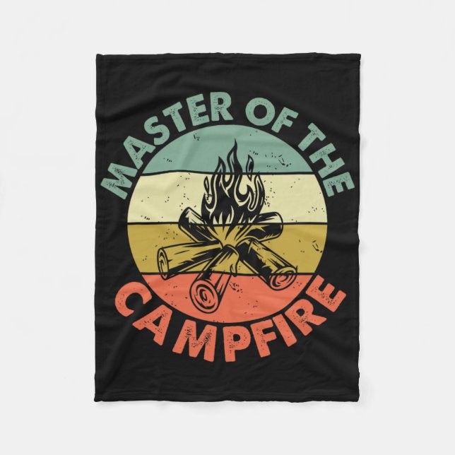 Master Of The Campfire Dad Camping Shirt Camping D Fleecefilt (Framsidan)