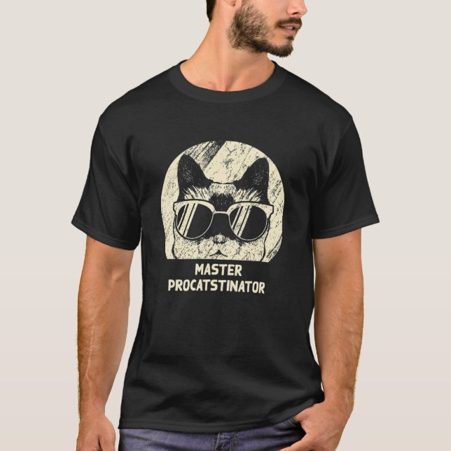 Master Procatstinator Funny Cat Lover Humor Kitten T Shirt (Framsida)