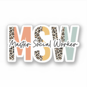 Master Social Worker MSW Studenten, Social Work Klistermärken