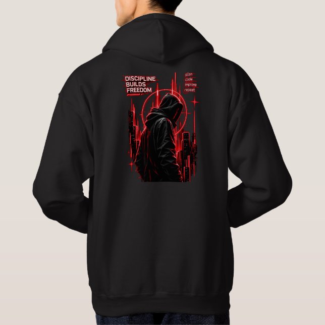 Master the Code Create Your Own Future Cyberpunk  Hoodie (Baksida)
