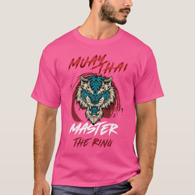 Master The Ring Kickboxing And Muay Thai Angry Tig T Shirt (Framsida)