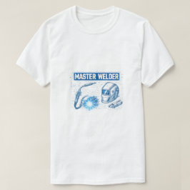 Master Welder Blueprint Technical Schematic Art T Shirt