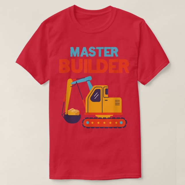 MasterBuilder Excavator Bygger spärrar underordnad T Shirt (Design framsida)