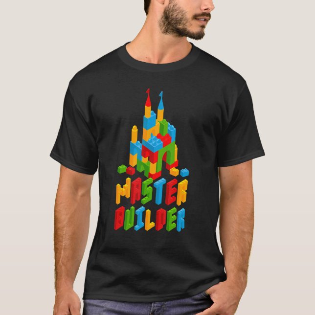 Masterbyggare Bygger blockbricks Kids Boys Gi T Shirt (Framsida)
