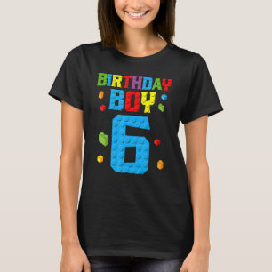 Mästerbyggaren 6e Birthday Boy 6 sex år byggt T Shirt