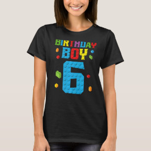 Mästerbyggaren 6e Birthday Boy 6 sex år byggt T Shirt