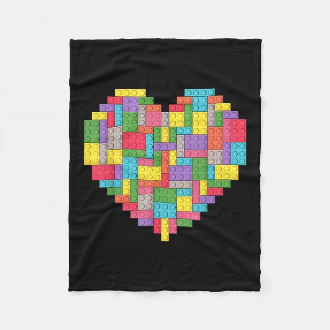Masterbyggarens block - Byggnad Heart Fleecefilt (Framsidan)