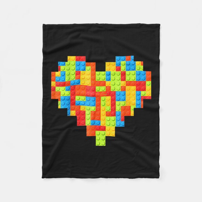 Masterbyggarens block - Byggnad Heart Fleecefilt (Framsidan)