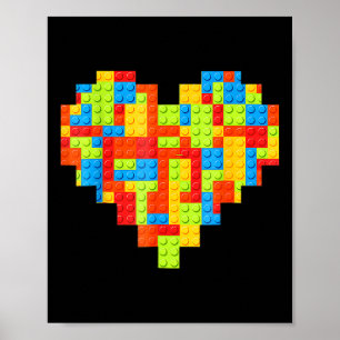 Masterbyggarens block - Byggnad Heart Poster