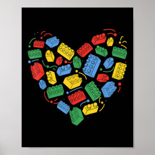 Masterbyggarens block - Byggnad Heart Poster