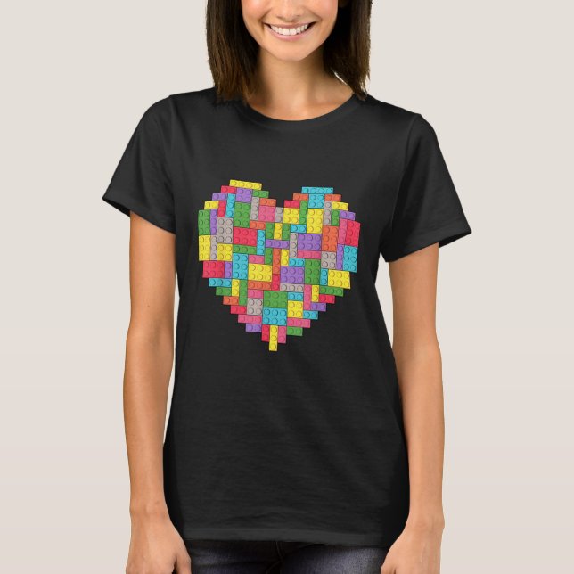 Masterbyggarens block - Byggnad Heart T Shirt (Framsida)