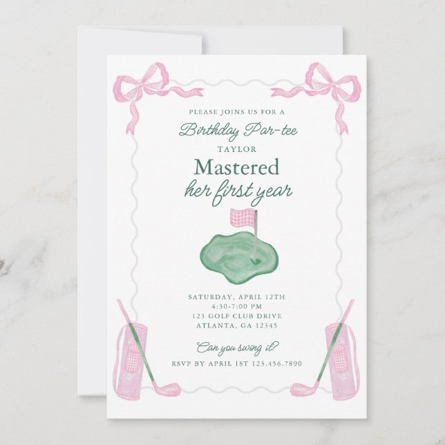 Mastered First Year Birthday Par-T-inbjudan Inbjudningar (Framsida)