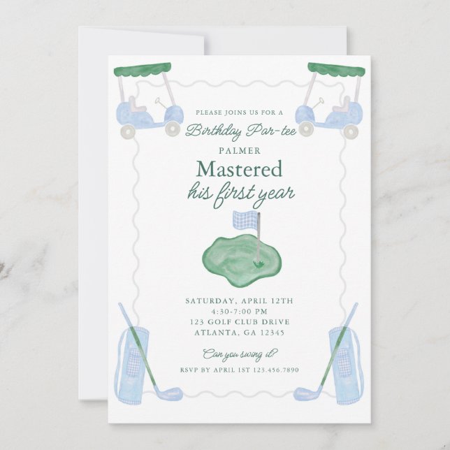 Mastered First Year Birthday Par-T-inbjudan Inbjudningar (Framsida)