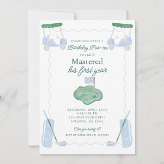 Mastered First Year Birthday Par-T-inbjudan Inbjudningar