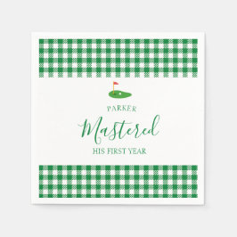 Mastered First Year One Hole In One Green Birthday Pappersservett