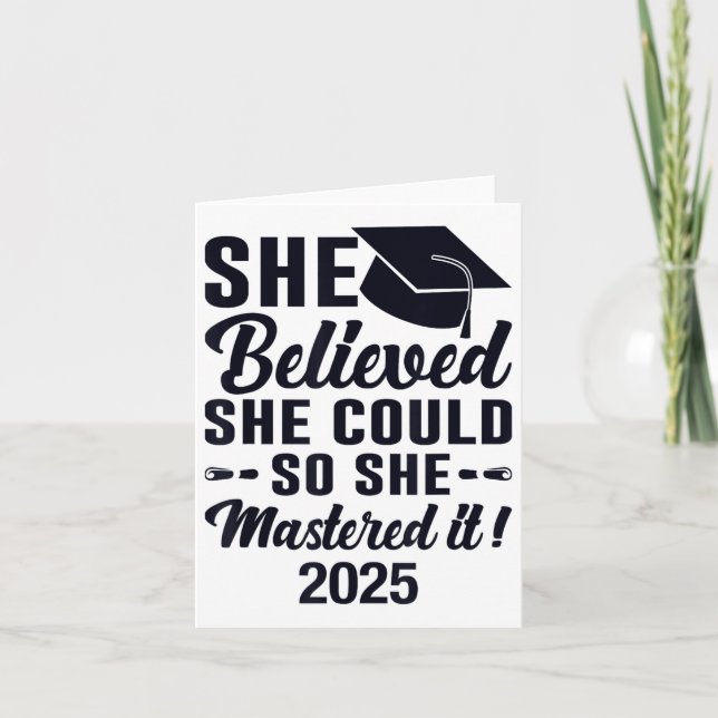 Mastered it 2025 Masters Degree Studenten Graduat Kort (Framsida)