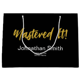 Mastered It! Black White Gold Grad's Name Year