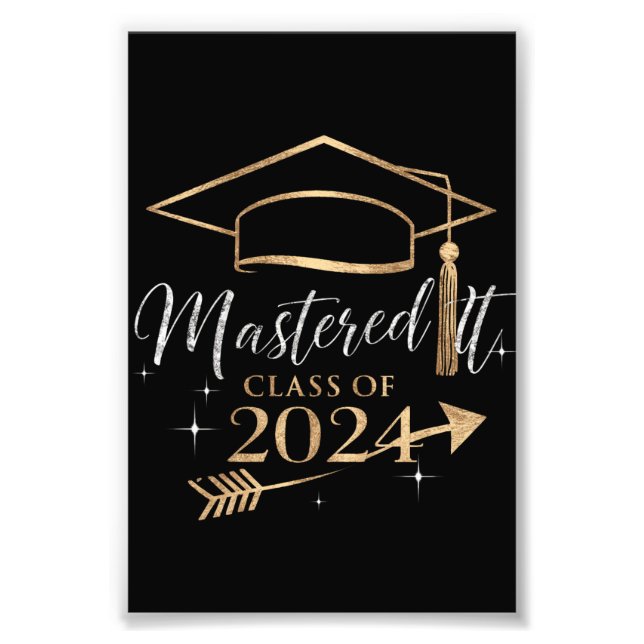 Mastered it class of 2024 Studenten Gifts for her Fototryck (Framsidan)