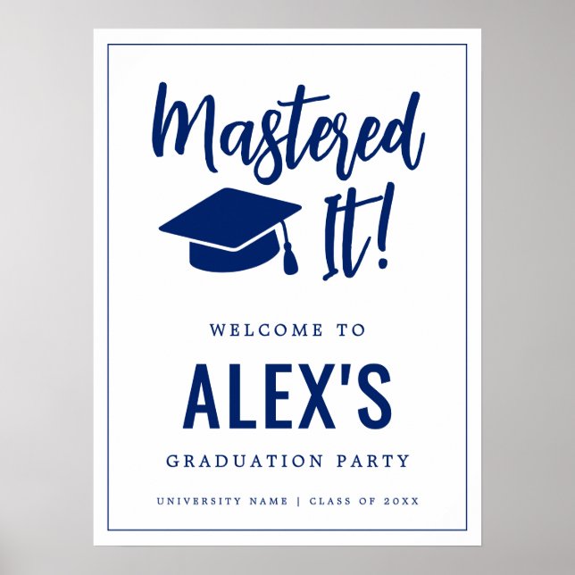 Mastered It Masters Degree Graduation Welcome  Poster (Framsidan)
