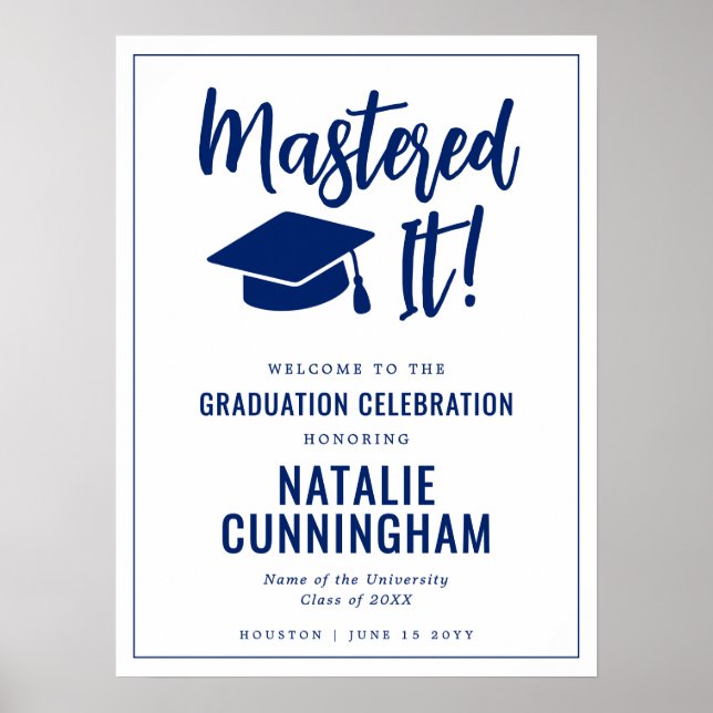 Mastered It Masters Degree Graduation Welcome Poster (Framsidan)
