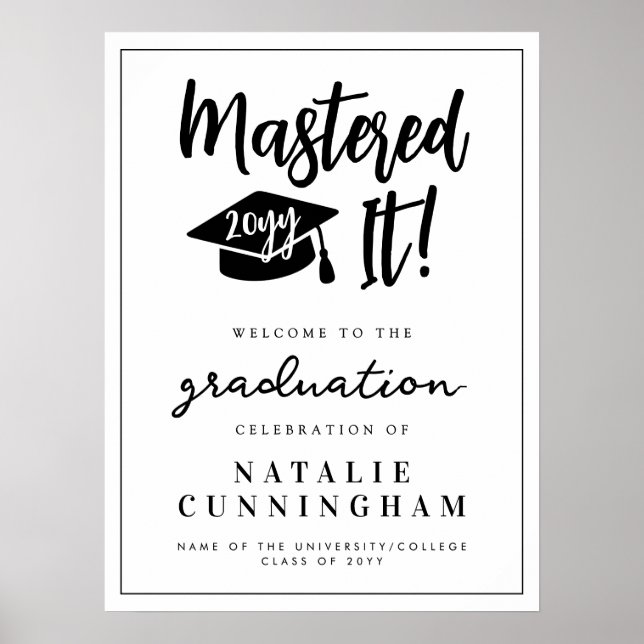 Mastered It Masters Degree Graduation Welcome Poster (Framsidan)