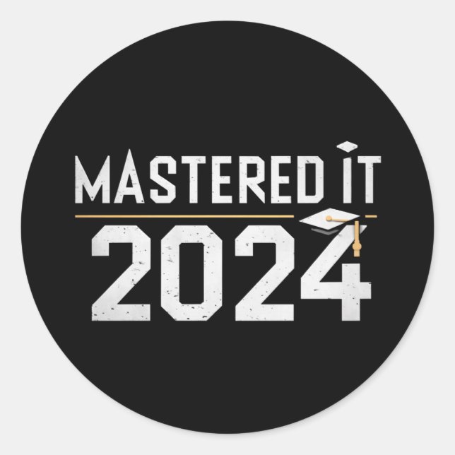 Masterexamen 2024 magisterexamen runt klistermärke (Framsida)