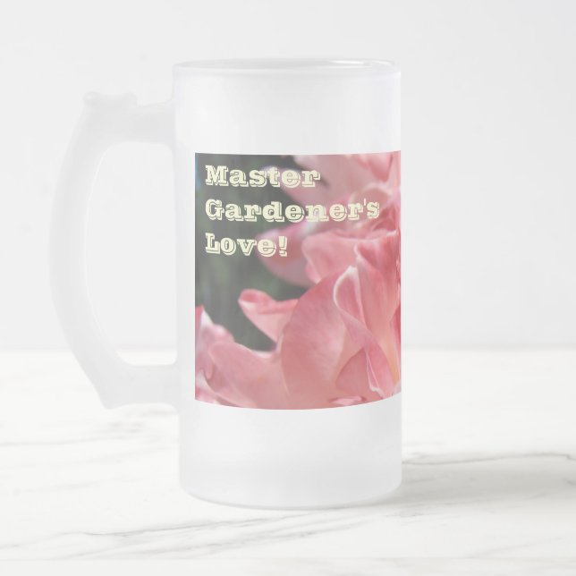 Mästergårdakärlek! Rosa Rosenträdgårdsmuggar Frostat Ölglas (Vänster)