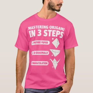 Mastering av Origami i 3 steg Papper japansk kran T Shirt