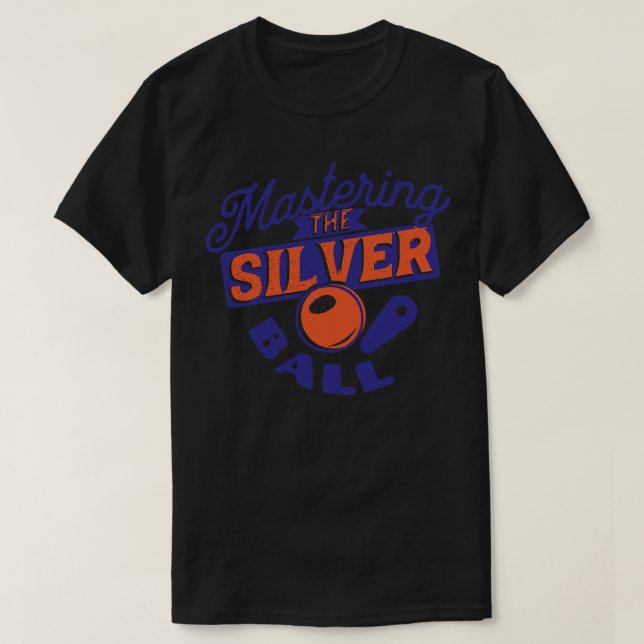 Mastering av Pinball Player 1 i Silver Boll T Shirt (Design framsida)