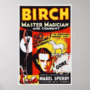 Mästermagiker, 1930. Gammal reklam Poster