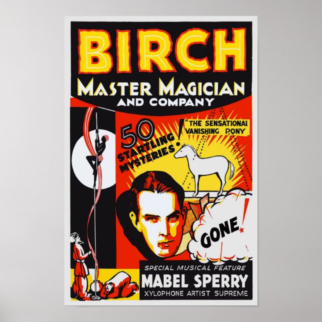 Mästermagiker, 1930. Gammal reklam Poster (Framsidan)