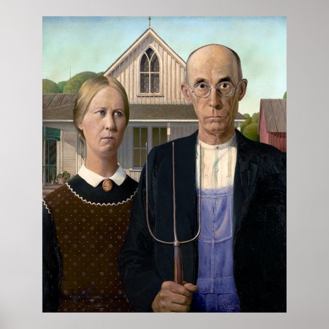 MASTERPIECE AMERICAN GOTHIC by GRANT WOOD 1930 Poster (Framsidan)