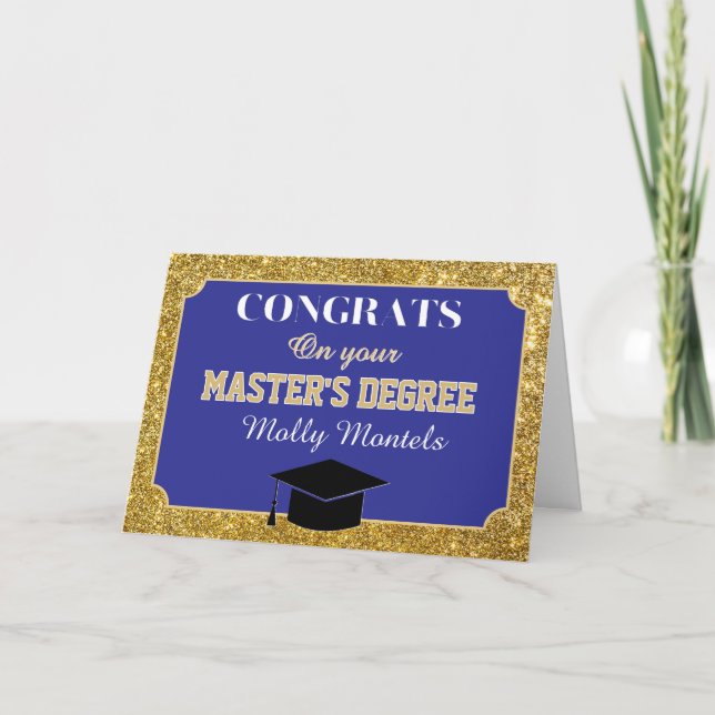 Master's Degree Congrats! Personalized Card Tack Kort (Framsida)
