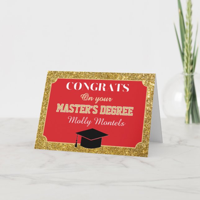 Master's Degree Congrats! Personalized Card Tack Kort (Framsida)
