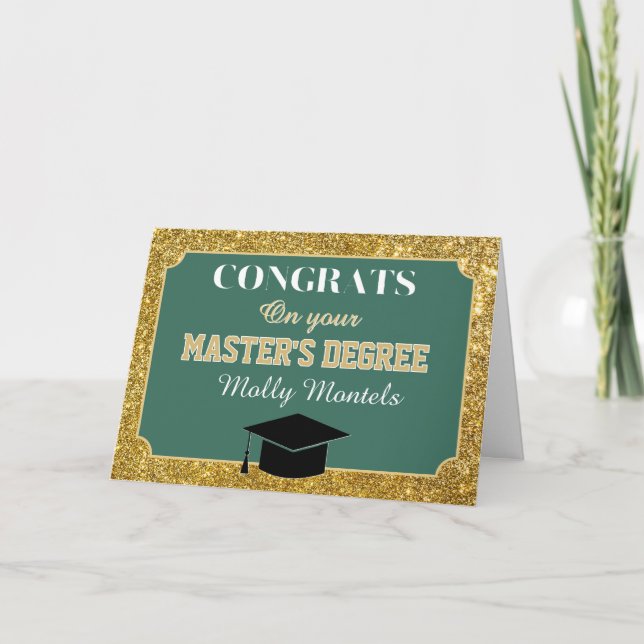 Master's Degree Congrats! Personalized Card Tack Kort (Framsida)