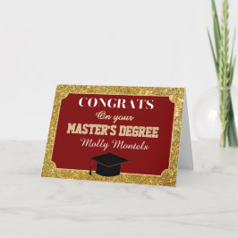 Master's Degree Congrats! Personalized Card Tack Kort