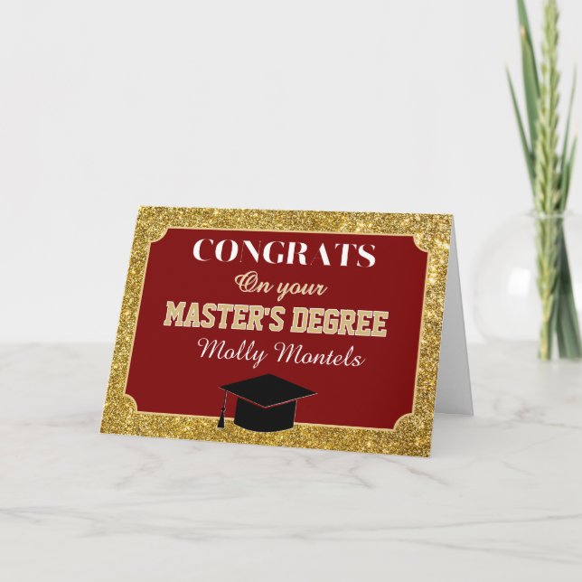 Master's Degree Congrats! Personalized Card Tack Kort (Framsida)