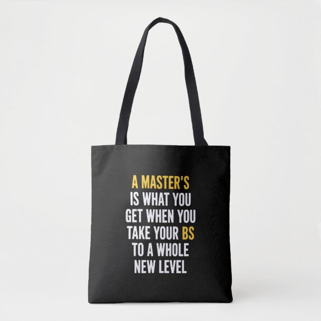 Masters Degree Graduation Funny Humor Quotes  Tygkasse (Framsida)