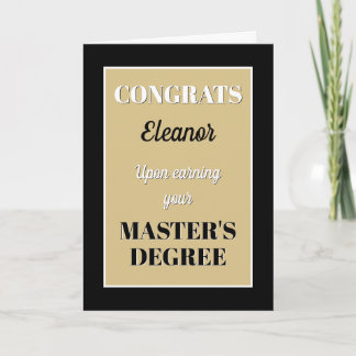 Master's Degree! Personalized graduation Kort